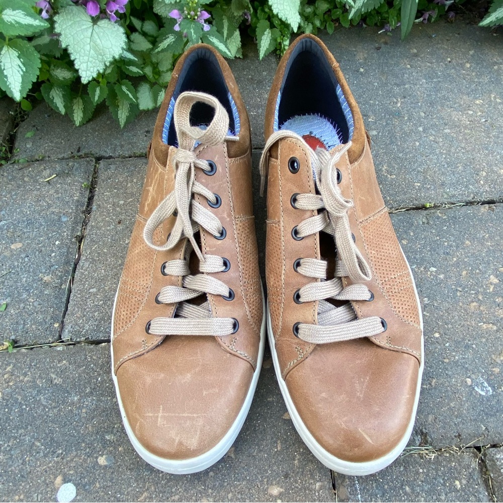 Rockport TAN Leather/Suede Sneakers, 11 Spring Sale